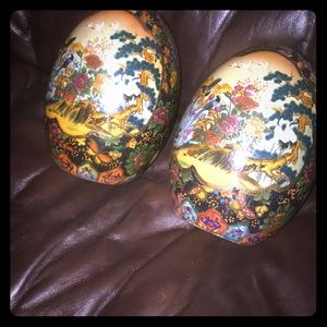 lavish decorative Ostrich eggs, purchased 1960’s